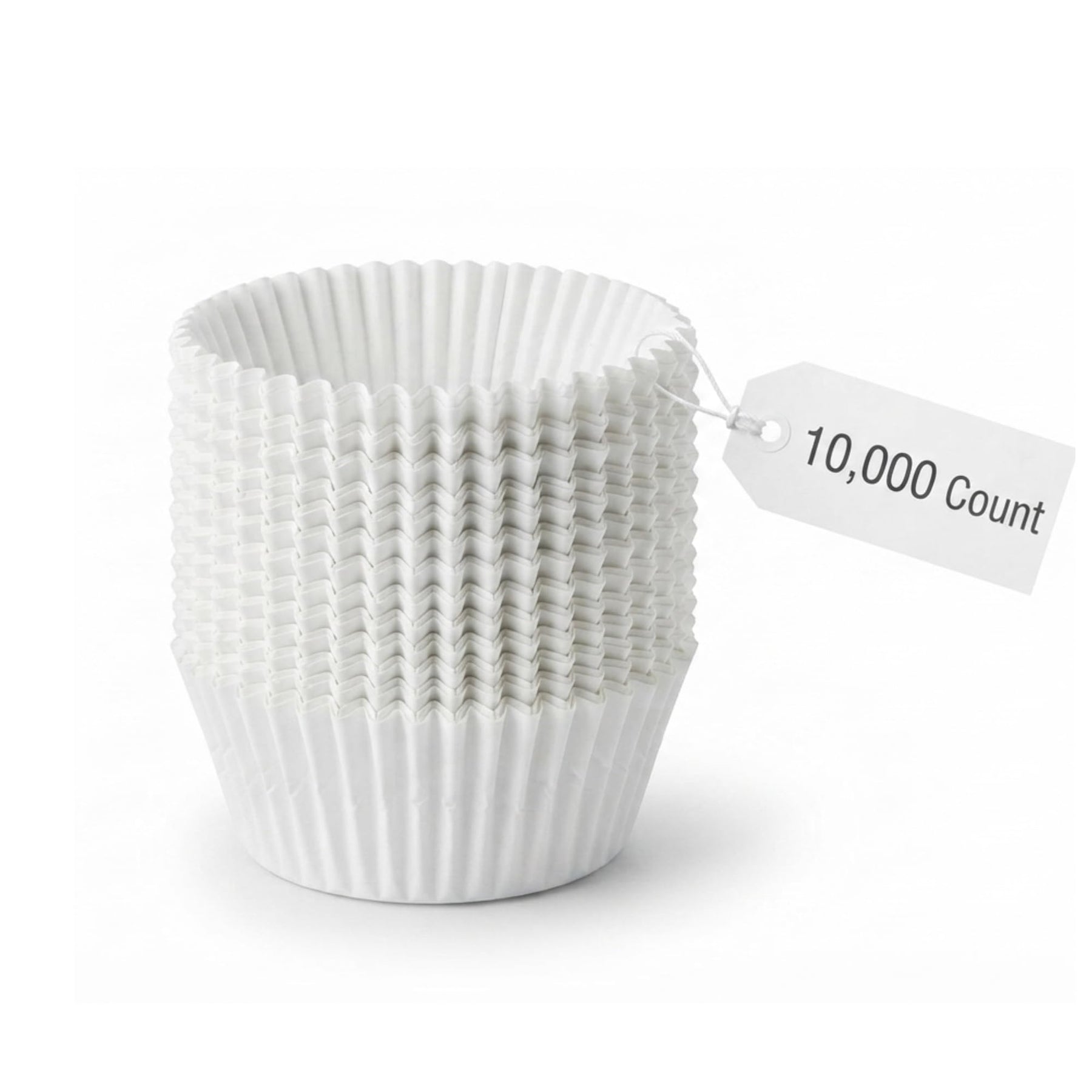 Glownary White Fluted Mini Baking Cups, Paper, 1 3/8 x 15/16 Inch, Oven Safe to 450F, 10,000 Count