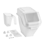 Glownary 6.3 Gallon Ingredient Storage Bin, Clear Flip-Top Lid with 2.5 Cup Scoop, Labels, Wire Shelf Clips, 23x11.5x16.3 Inches