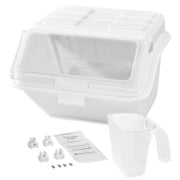 Glownary 12.6 Gallon Ingredient Storage Bin, Clear Flip-Top Lid with Scoop and Labels, 23x22x17 Inches, Plastic Rectangle Container for Flour Sugar Storage