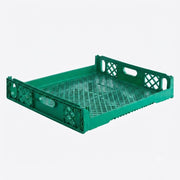 Glownary [4 Pack Commercial Bread Tray, Green Plastic, 29x26x6 Inches, 12-Loaf Capacity, Stackable with Reinforced Corners, Dual Handles
