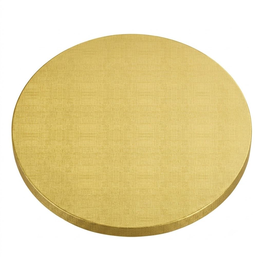 Glownary 14-Inch Round Gold Cake Drum, Corrugated Cardboard, 1/2-Inch Thick, Grease-Resistant, Double Wall, 12 per Case