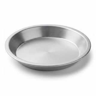 Glownary 8 Inch Aluminum Pie Pan, 16 Gauge, Round, 1.25 Inch Deep, Stackable, Silver, Oven Safe Pan for Baking and Serving