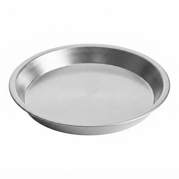 Glownary 12-Inch Aluminum Pie Pan, 16 Gauge, Round, Silver, 1.25-Inch Deep, Stackable, Oven Safe, Commercial Baking Pan