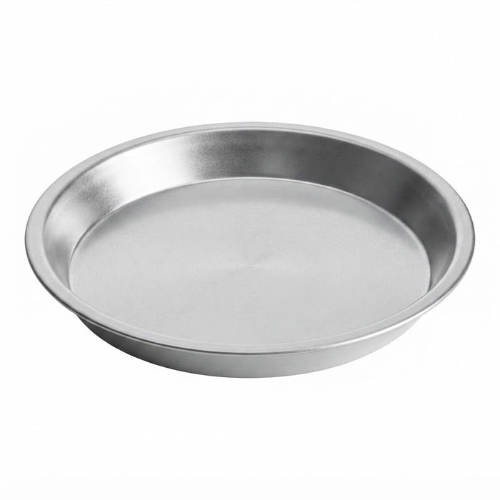 Glownary 12-Inch Aluminum Pie Pan, 16 Gauge, Round, Silver, 1.25-Inch Deep, Stackable, Oven Safe, Commercial Baking Pan