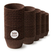 Glownary Brown Glassine Baking Cups, Standard Size 2x1.75 Inch, Fluted Paper Liners, Oven Safe to 450F, 500 per Pack
