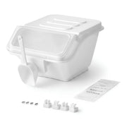Glownary 2.6 Gallon Ingredient Storage Bin with Flip Lid, Clear Plastic Container, Shelf Clip Design, 12.1x14x8.5 Inches, Includes Scoop and Labels
