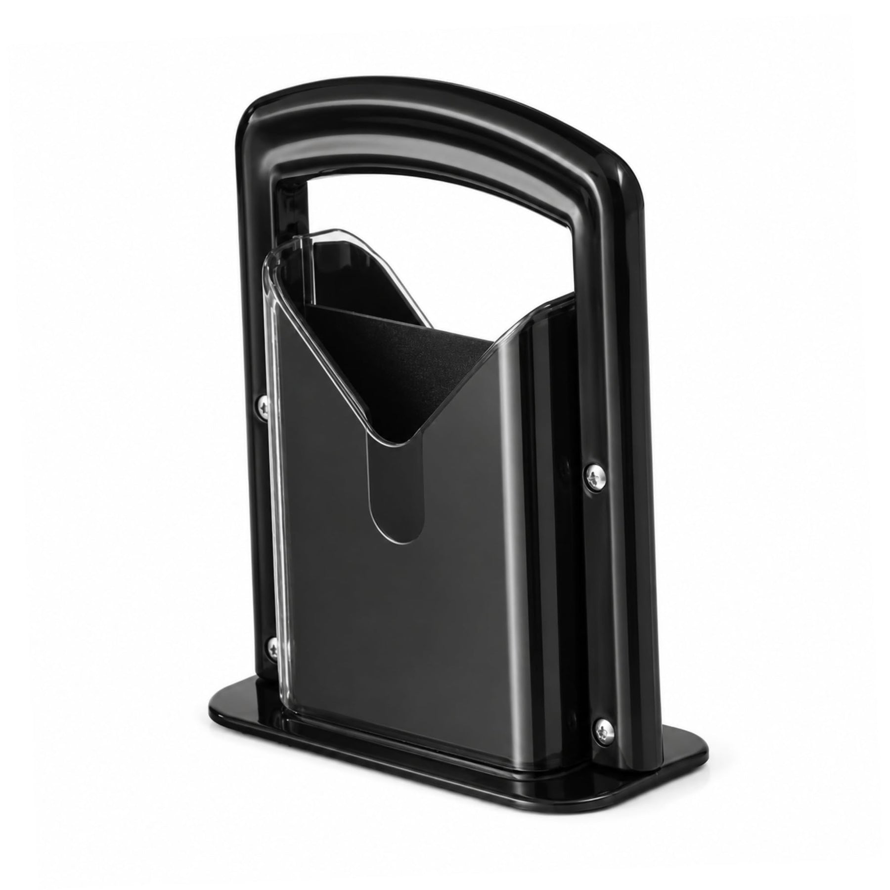 Glownary Bagel Blade Black Bagel Slicer, Manual Operation, Carbon Steel Blade with Non-Stick Coating, Polycarbonate Shield, 7 x 3.5 x 9 Inches
