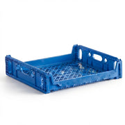 Glownary [4-Pack] Commercial Bread Tray, Blue Plastic, 26 x 22 x 6 Inches, Stackable with Reinforced Corners and Dual Handles