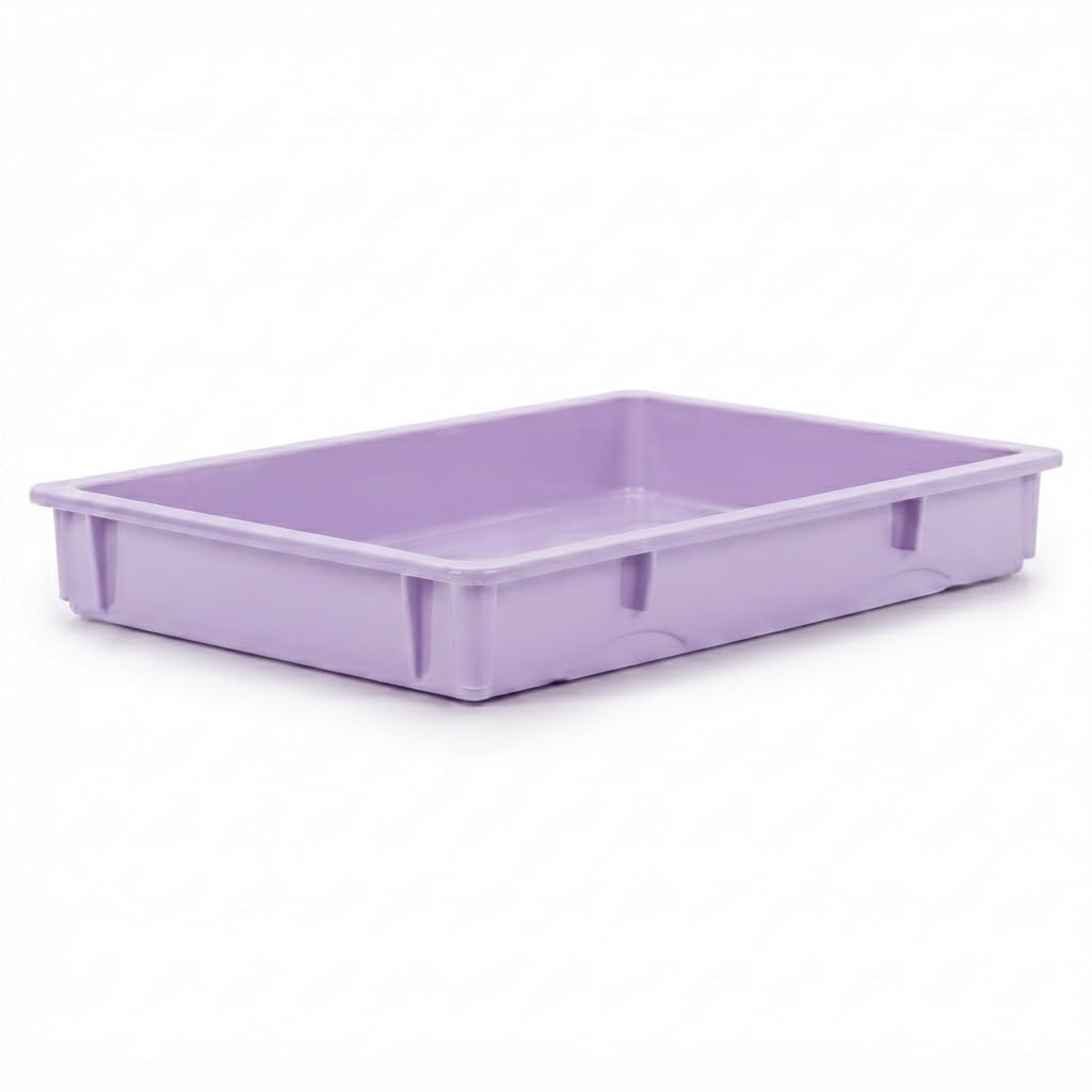 Glownary 18 x 26 x 3 Inch Purple Polypropylene Dough Proofing Box, Heavy-Duty, Stackable for Commercial Bakery