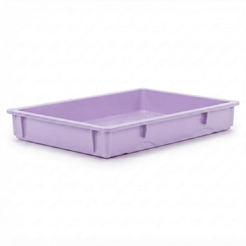 Glownary 18 x 26 x 3 Inch Purple Polypropylene Dough Proofing Box, Heavy-Duty, Stackable for Commercial Bakery