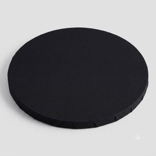 Glownary 12-Inch Round Black Cake Drum, 1/2-Inch Thick Corrugated Cardboard, Grease-Resistant, Double Wall, Foil-Wrapped, 12 per Case