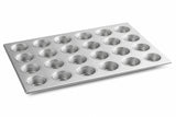 Glownary 24-Cup Aluminized Steel Muffin Pan, Silver, Heavy-Duty Commercial Grade with Silicone Glaze, 26 x 18 Inch, 3.8 oz Capacity per Cup
