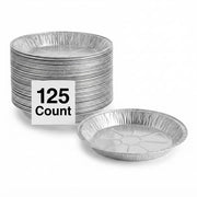 Glownary Aluminum Foil Pie Pan, 11.75 x 1.375 Inch, Extra Deep, Silver, 50 Gauge, Round, Disposable, Oven Safe, 125 per Pack