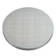 Glownary 14 Inch Round Silver Cake Drum, 1/2 Inch Thick Corrugated Cardboard, Grease-Resistant, 12 per Case
