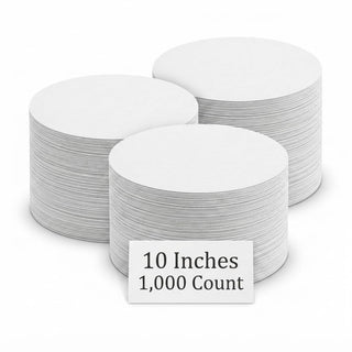 Glownary 10 Inch Round Parchment Pan Liner, White, Quilon Coated, Grease-Resistant, Oven Safe to 425°F, 1000 Sheets per Case,