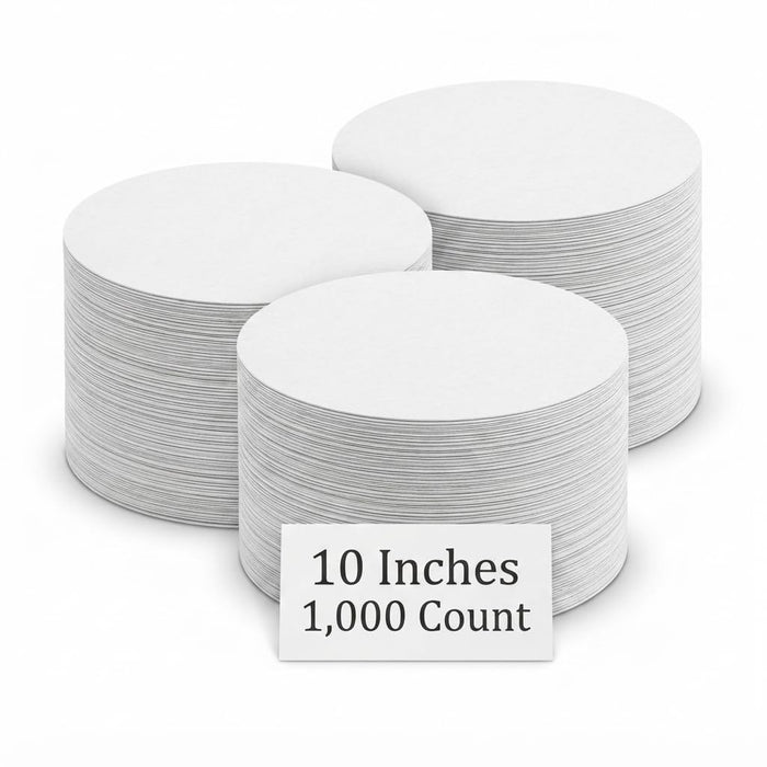 Glownary 10 Inch Round Parchment Pan Liner, White, Quilon Coated, Grease-Resistant, Oven Safe to 425°F, 1000 Sheets per Case,