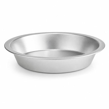 Glownary 16 Gauge Aluminum Deep Dish Pie Pan, Silver, 9 1/8 Inch Interior Diameter, 1 3/4 Inch Deep, Stackable, Oven Safe, Round Baking Pan