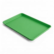 Glownary 19-Gauge Aluminum Sheet Pan, Green Non-Stick Bun Tray with Wire Rim, 9.5 x 13 Inch, Quarter Size, Freezer and Oven Safe