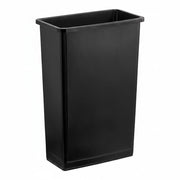 Glownary 23 Gallon Black Rectangular Slim Trash Can, Polypropylene, Indoor, 29.5 Inch Height, Stackable, for Restaurant, Kitchen, School, Gas Station