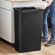 Glownary 23 Gallon Black Rectangular Slim Trash Can, Polypropylene, Indoor, 29.5 Inch Height, Stackable, for Restaurant, Kitchen, School, Gas Station view 2