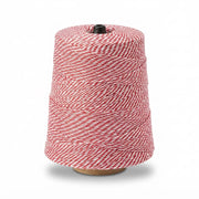 Glownary Red and White Baker's Twine, 4-Ply Polyester Cotton Blend, 3360 Yards, 2 lb Cone for Bakery and Cafe Packaging