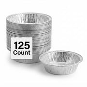 Glownary 5.75 Inch Extra Deep Aluminum Foil Pie Pan, Silver, Round, Disposable Baking Pan, Oven and Freezer Safe, 125 per Pack