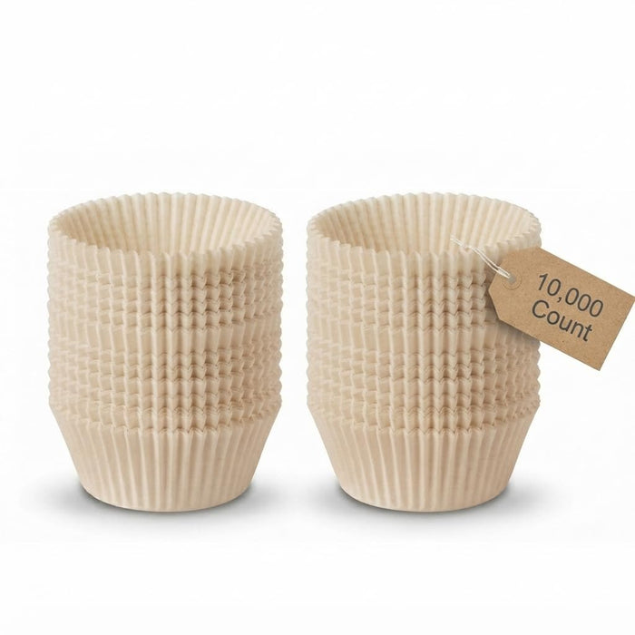Glownary Brown Paper Fluted Jumbo Baking Cups, 2.25 x 1.875 Inch, 5 oz Capacity, Natural Brown Cupcake Cups, 10000 per Count