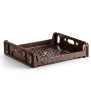 Glownary 4-PACK Commercial Bread Tray, Brown Plastic, 26x22x6 Inches, Stackable with Reinforced Corners, 10-Loaf Capacity