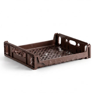 Glownary 4-PACK Commercial Bread Tray, Brown Plastic, 26x22x6 Inches, Stackable with Reinforced Corners, 10-Loaf Capacity