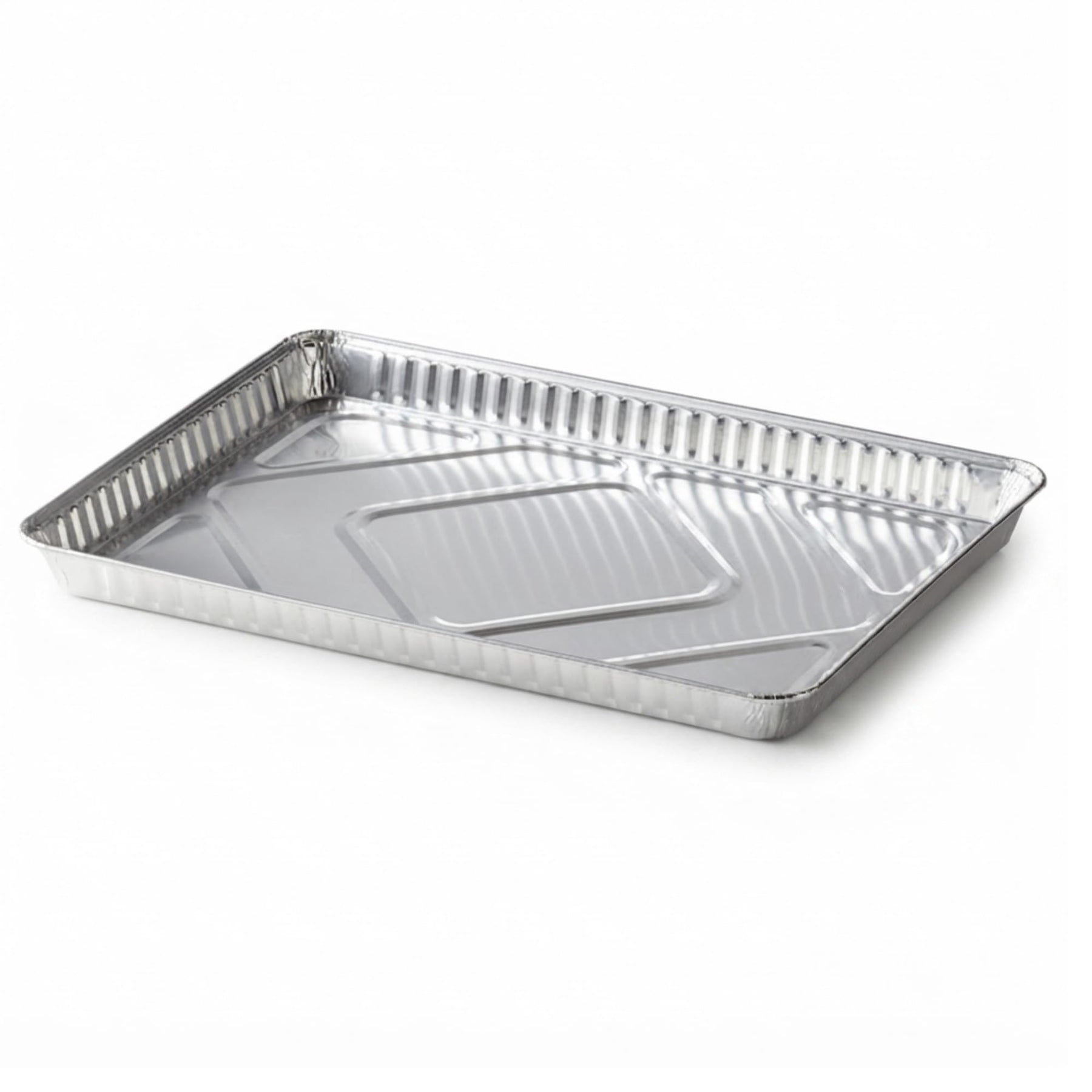 Glownary Aluminum Foil Half Sheet Cake Pan, Silver, 17.5 x 12.9 x 1.25 Inches, Oven Safe Rectangle Baking Pan, 25 per Pack
