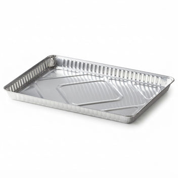 Glownary Aluminum Foil Half Sheet Cake Pan, Silver, 17.5 x 12.9 x 1.25 Inches, Oven Safe Rectangle Baking Pan, 25 per Pack