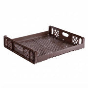 Glownary 4-Pack Commercial Bread Tray, Brown Plastic, 29x26x6 Inches, Stackable with Dual Handles, 12-Loaf Capacity