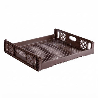 Glownary 4-Pack Commercial Bread Tray, Brown Plastic, 29x26x6 Inches, Stackable with Dual Handles, 12-Loaf Capacity