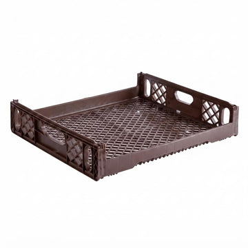 Glownary 4-Pack Commercial Bread Tray, Brown Plastic, 29x26x6 Inches, Stackable with Dual Handles, 12-Loaf Capacity