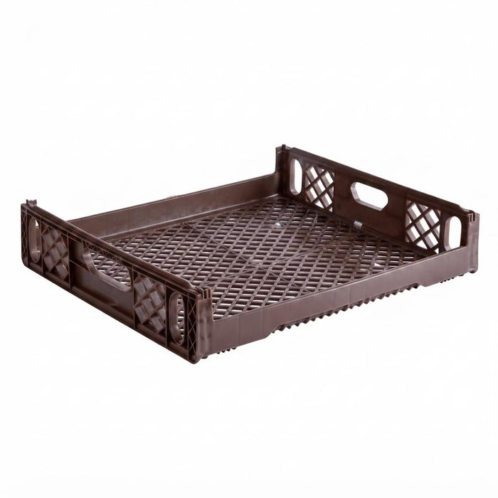 Glownary 4-Pack Commercial Bread Tray, Brown Plastic, 29x26x6 Inches, Stackable with Dual Handles, 12-Loaf Capacity