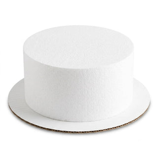 Glownary 8 x 4 Inch Round Foam Cake Dummy, White Polystyrene, Reusable Display Tier for Bakery Practice and Window Decor