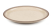 Glownary Brown Speckle Oval Stoneware Platter, 11.5 x 9.1 Inch, Narrow Rim, Microwave and Dishwasher Safe, 12 per Case
