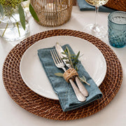 Glownary Round Auburn Rattan Charger Plate, 13 Inch, Hand Wash Only, Natural Bamboo Construction, 12 Pack view 2