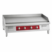 48-Inch Electric Commercial Countertop Griddle, 4 Zone Temperature Control, 208/240V, 1-Inch Thick Steel Surface, 150-570°F Range