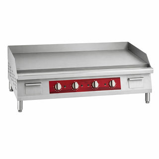 48-Inch Electric Commercial Countertop Griddle, 4 Zone Temperature Control, 208/240V, 1-Inch Thick Steel Surface, 150-570°F Range