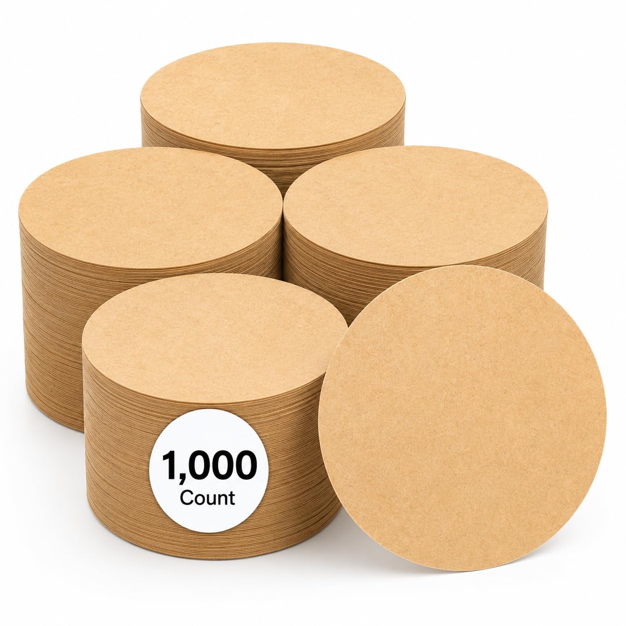 Glownary 9 Inch Round Unbleached Parchment Pan Liner, Quilon Coated, Brown, Heat Safe to 425°F, 1000 Sheets per Case