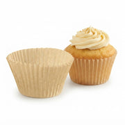 Glownary Kraft Paper Fluted Jumbo Baking Cups, 2.25 x 1.875 Inch, Natural Unbleached, 5 oz Capacity, Oven Safe, 500 per Pack