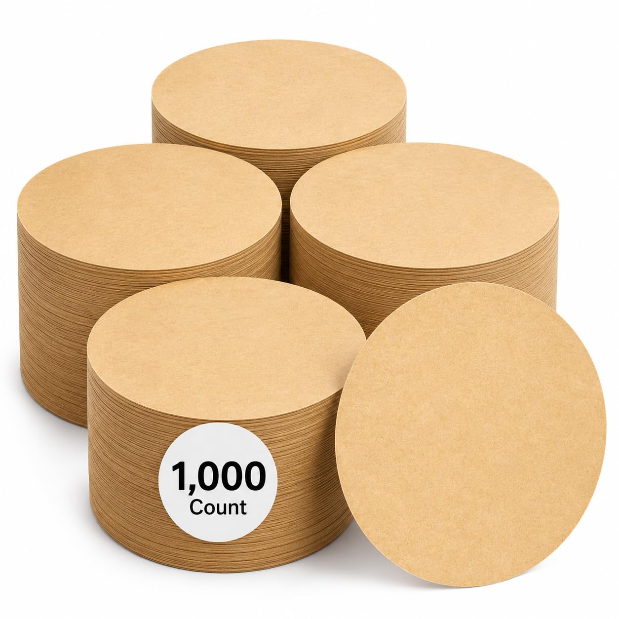 Glownary Unbleached Parchment Pan Liner, 10 Inch Round, Quilon Coated for Bakery and Pizza Shop Use, Heat Safe to 425°F, 1000 Sheets per Case
