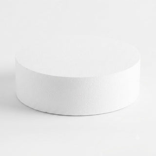 Glownary 14 x 4 Inch Round Polystyrene Foam Cake Dummy, White Dummy Tiered Cake for Bakery Display and Practice