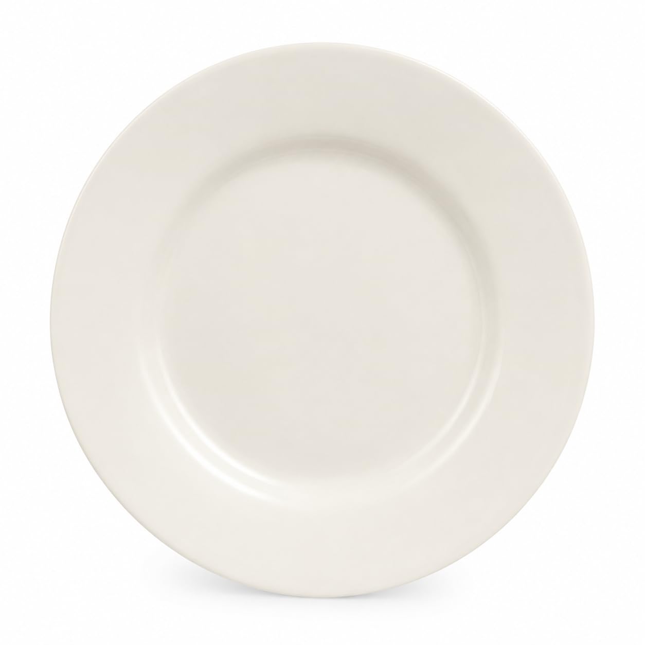 Glownary Ivory Wide Rim Stoneware Plates, 7 1/8 Inch, Round, Microwave and Oven Safe, for Restaurants and Cafes, 36 per Case