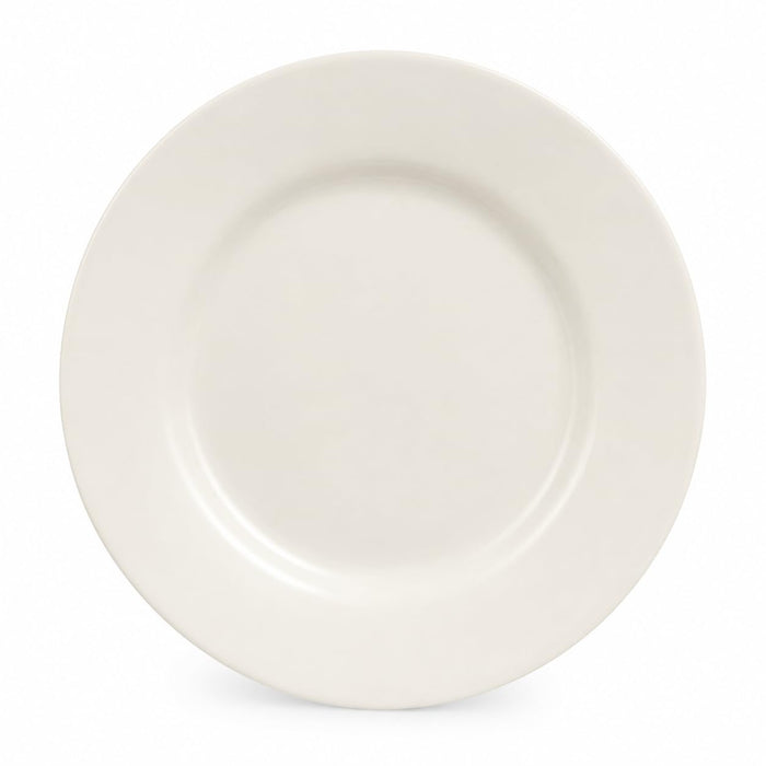 Glownary Ivory Wide Rim Stoneware Plates, 7 1/8 Inch, Round, Microwave and Oven Safe, for Restaurants and Cafes, 36 per Case