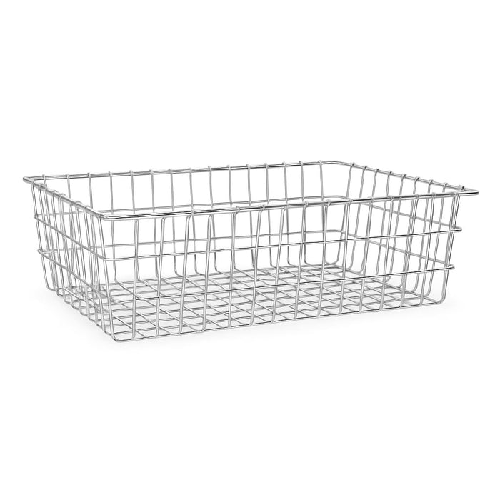 20 x 14 x 5.75 Inch Rectangular Wire Basket, Silver, Level Top Design for Bagels and Pastries, Model WBB1319