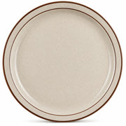 Glownary Brown Speckle Stoneware Dinner Plates, 10.5 Inch Round, Narrow Rim, Microwave and Dishwasher Safe, 12 Count