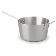 Professional 10 Qt Tapered Aluminum Sauce Pan, Silver, Round with Helper Handle, NSF Listed, Riveted Traditional Handle, 12 1/8 Inches Diameter