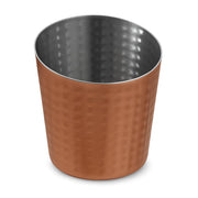 Glownary [ 12 fry holder Hammered Copper French Fry Holder, 12 oz Stainless Steel, Round Angled Top, Stackable Appetizer Cup, 4.5 Inch Height